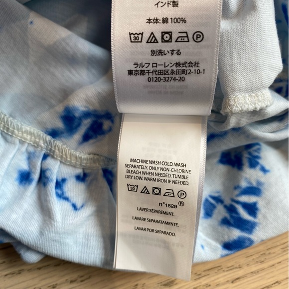 NWT Ralph Lauren Tie-Dye Dress with Bloomers, Blue, Ruffles, 100% Cotton, 18mon - Picture 7 of 9